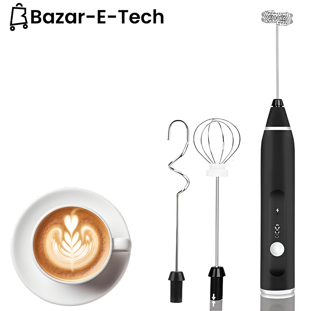 2 in 1 Electric Rechargeable Coffee Beater & Milk Frother and Foamer