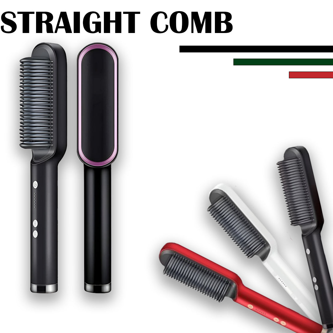 Brush Hair Straightener Brush For Girls Comb Style / Hair Styling Hair Comb Brush with Temperature Adjustment 130 °C to 200°C OG28